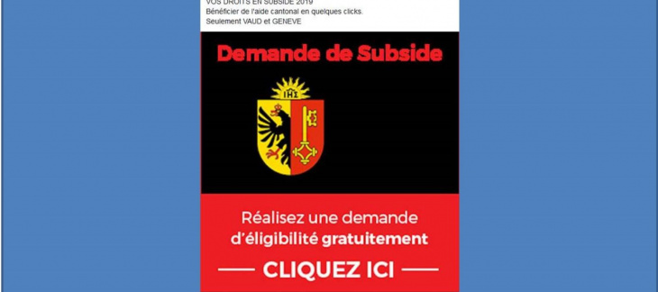 Publicité Swiss Conseil sur un réseau social