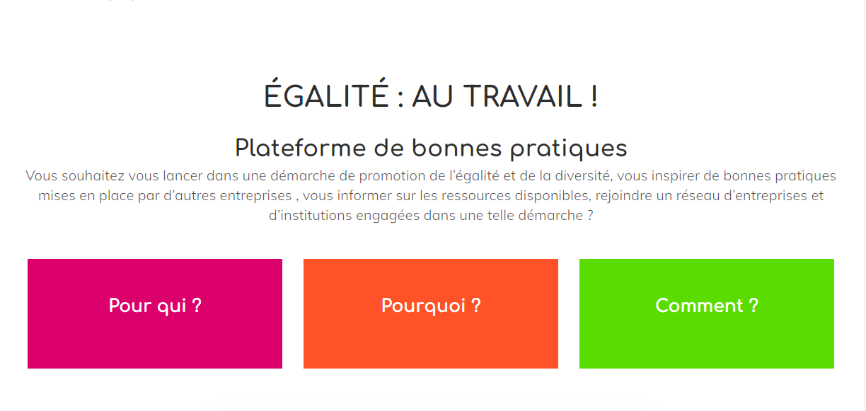 plateforme egalité au travail