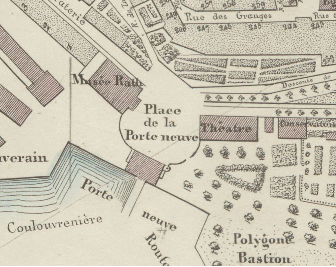 Plan historique de la place de la porte neuve