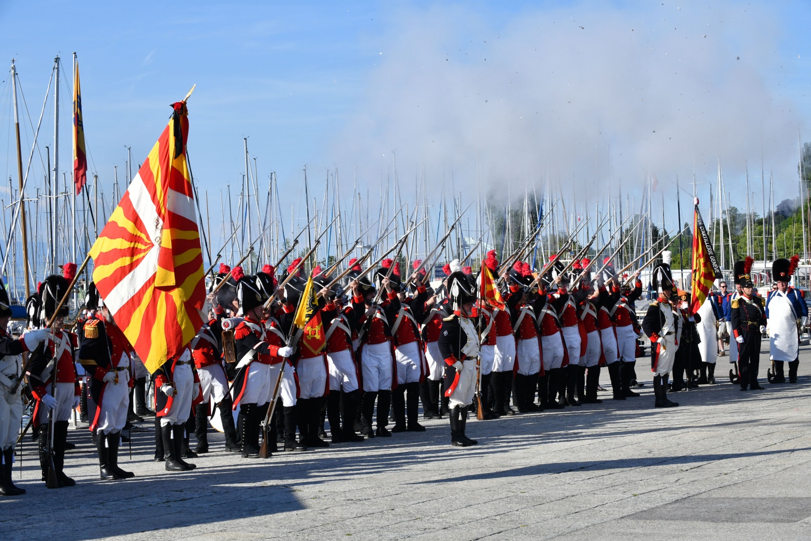 Cologny, port Noir: commémoration de l'arrivée des Suisses à