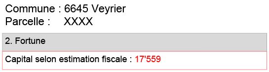 Capital selon estimation fiscale