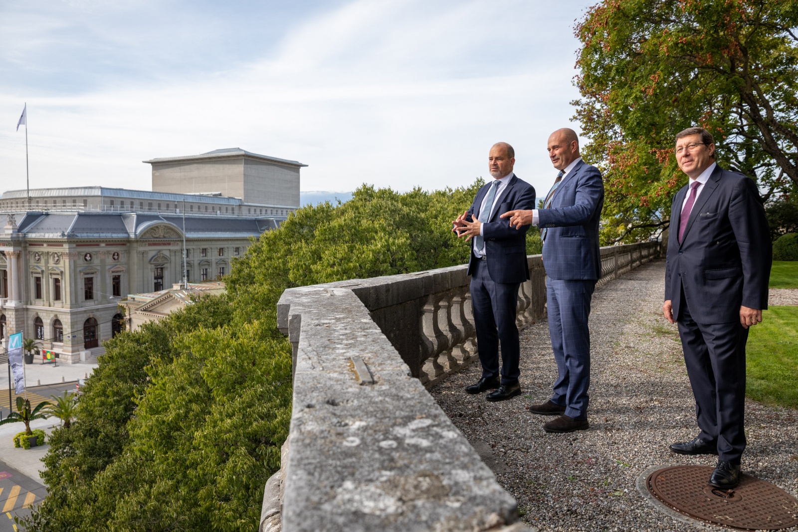 Photo sur la terrasse de la Fondation Zoubov