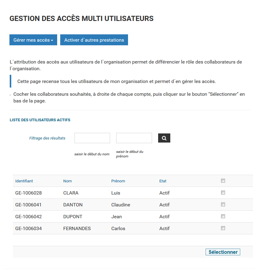 Gestion des accès multiutilisateurs
