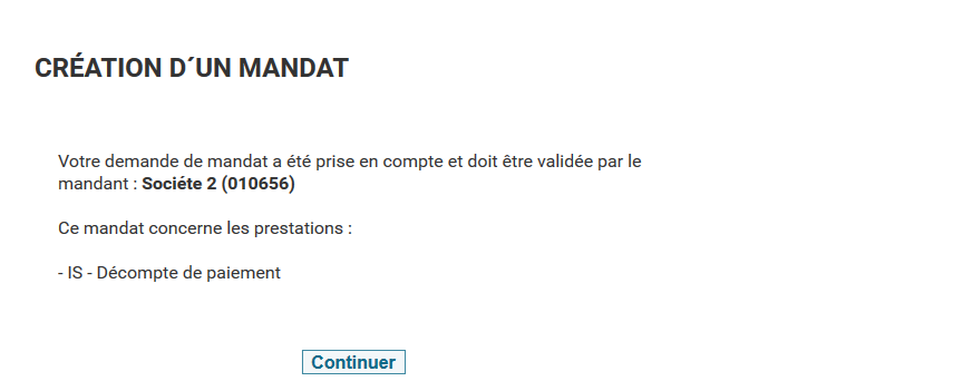 Confirmation de mandat