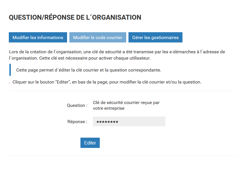Questions et réponses de l'organisation