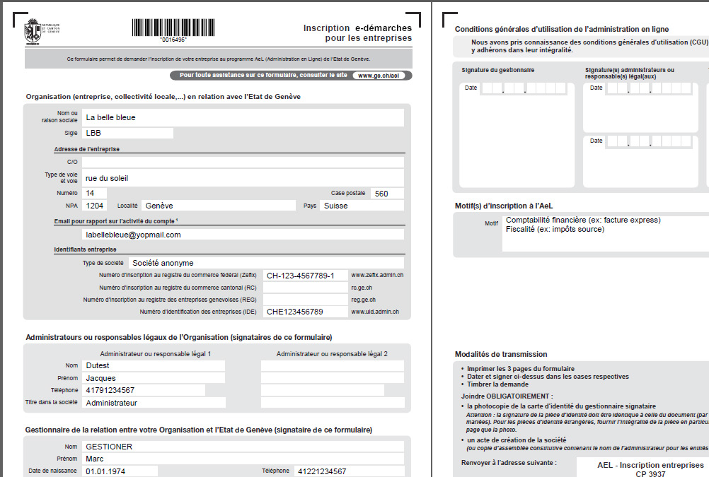 formulaire inscription entreprise