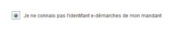 Je ne connais pas l'identifiant e-démarche de mon mandant
