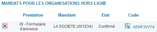 Mandats pour les organisations hors-ligne