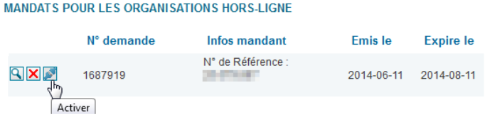 Mandats pour les organisations hors-ligne