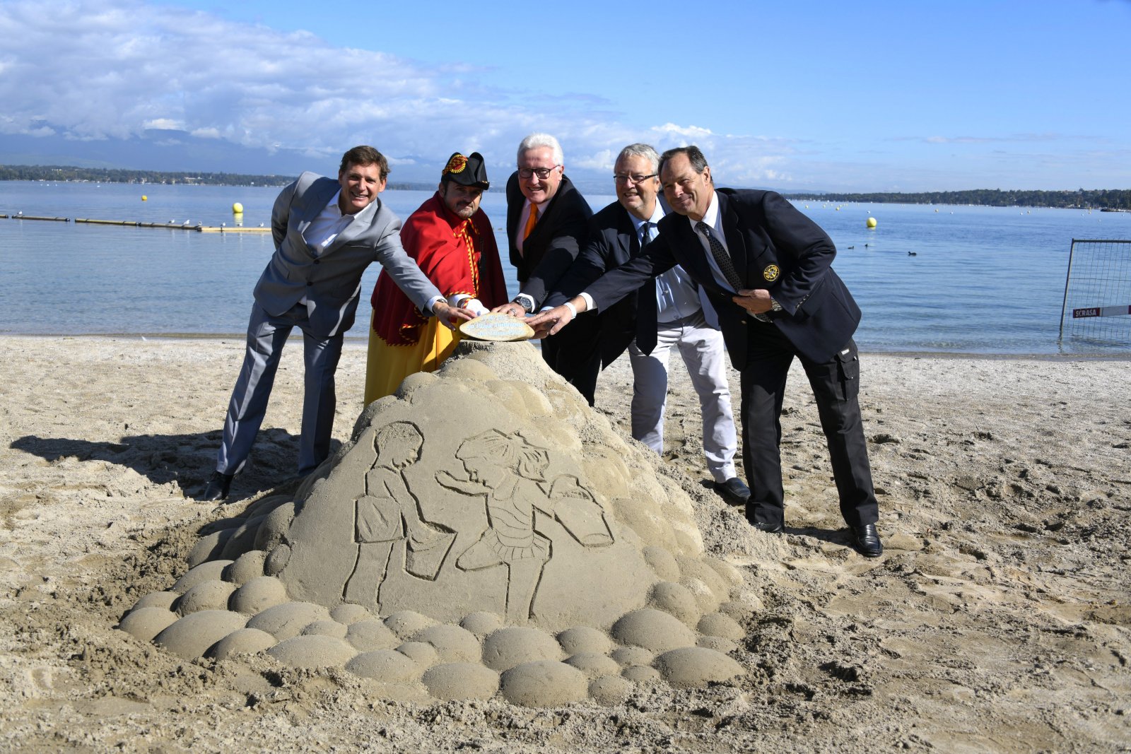 Franck Pidoux, chef de projet Luc Barthassat, conseiller d'Etat Pierre Girod, Président SNG Alec Tournier, secrétaire général SNG