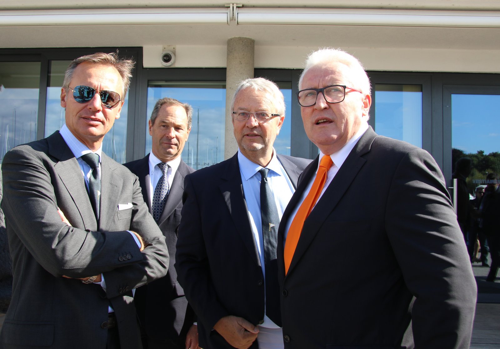 Ernesto Bertarelli, Vice-président SNG Alec Tournier, secrétaire général SNG Pierre Girod, Président SNG Luc Barthassat, conseiller d'Etat 