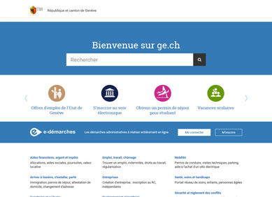 Nouvelle page d'accueil de www.ge.ch