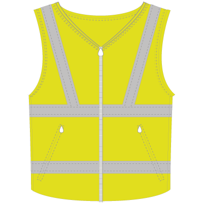 Gilet jaune fluo à bandes réfléchissantes