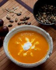 Soupe de courge et châtaignes