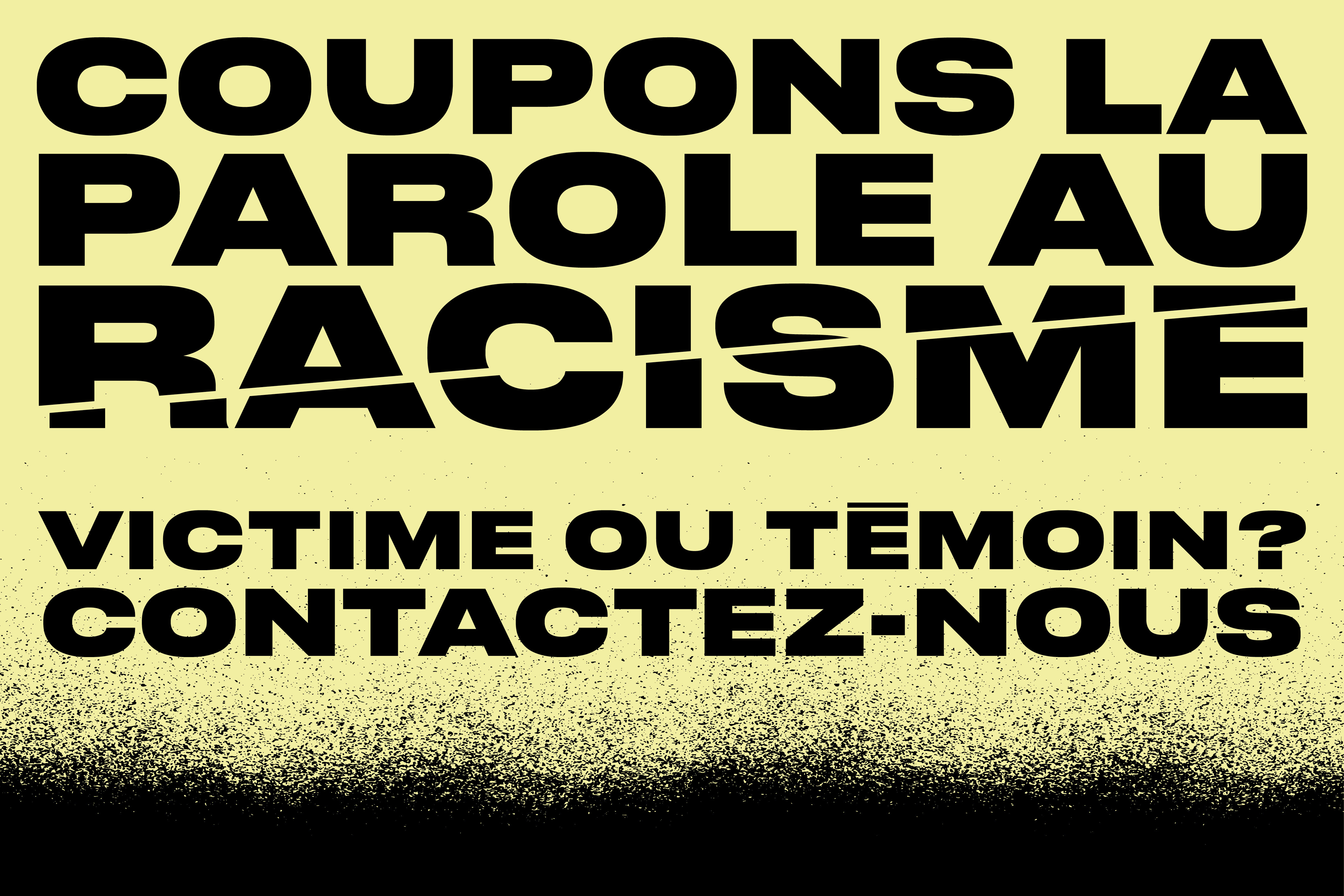 coupons la parole au racisme; contre le racisme; victime de racisme