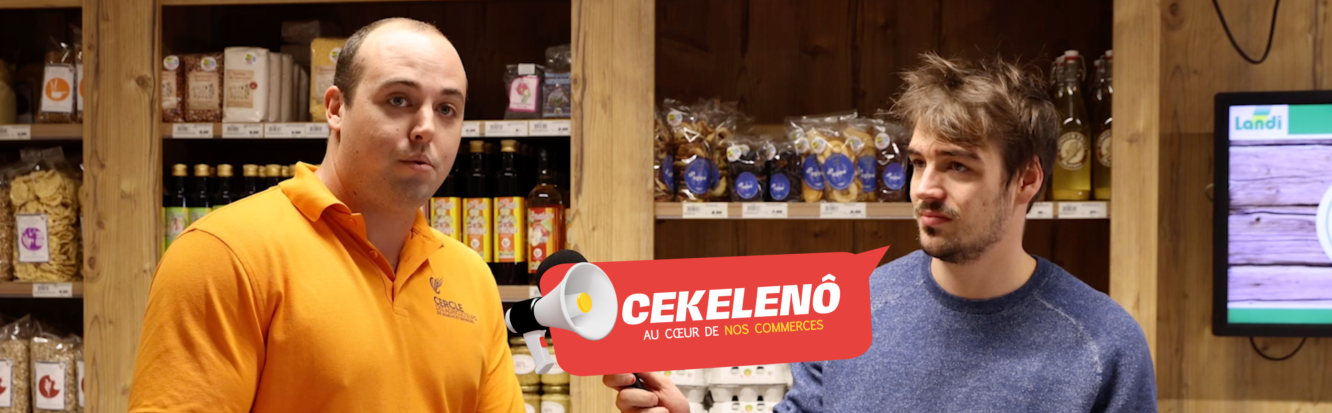 Thibaud Agoston dans un commerce de Veyrier