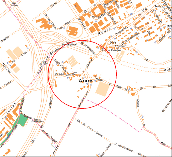 Hameau d'Arare-Dessus, plan de situation