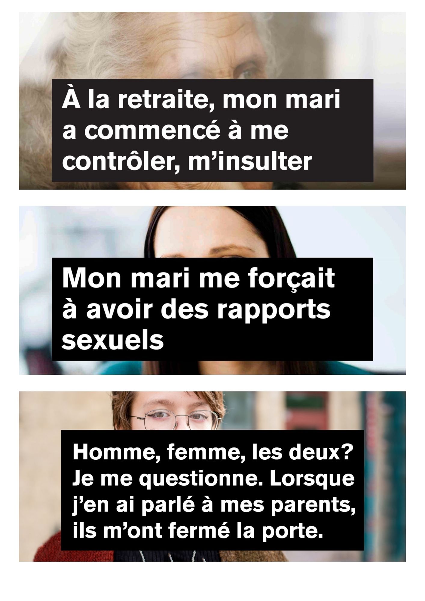 3 diapositives campagne stop violences à la maison