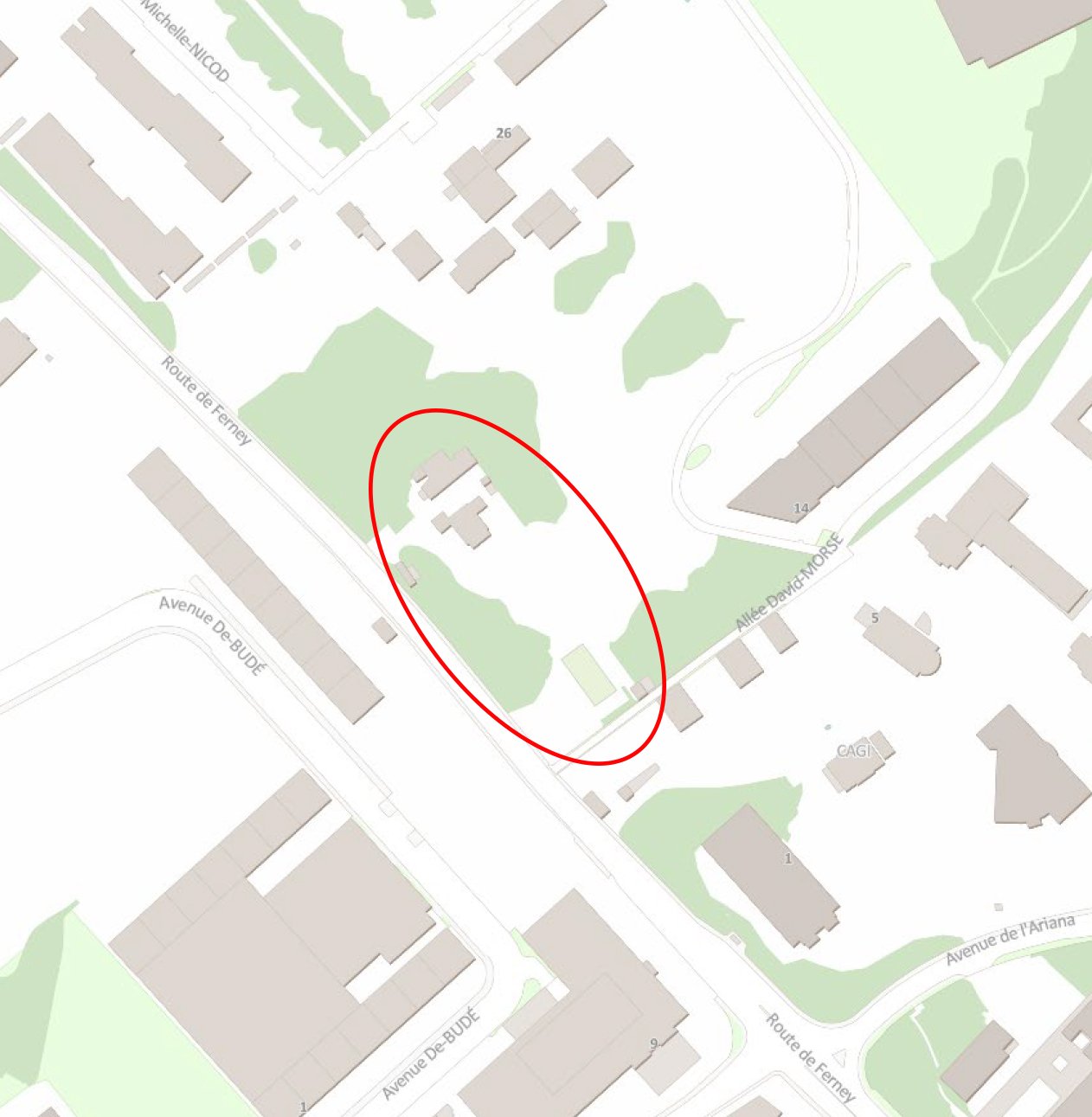 Projet de plan de site, situation