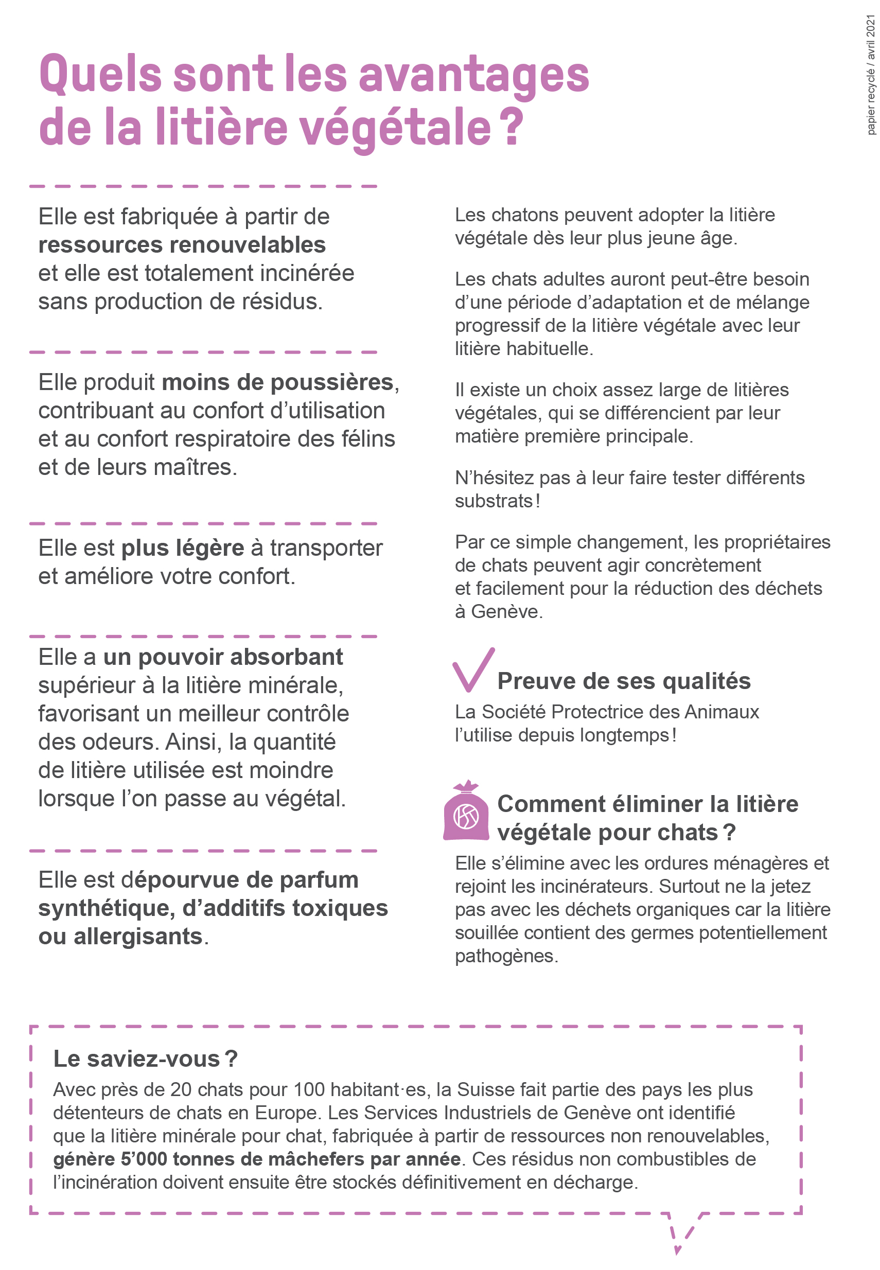 Affiche A5 litière texte