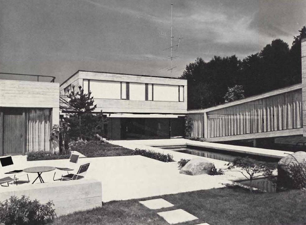 Villa Maier à Cologny, vue du patio, DR