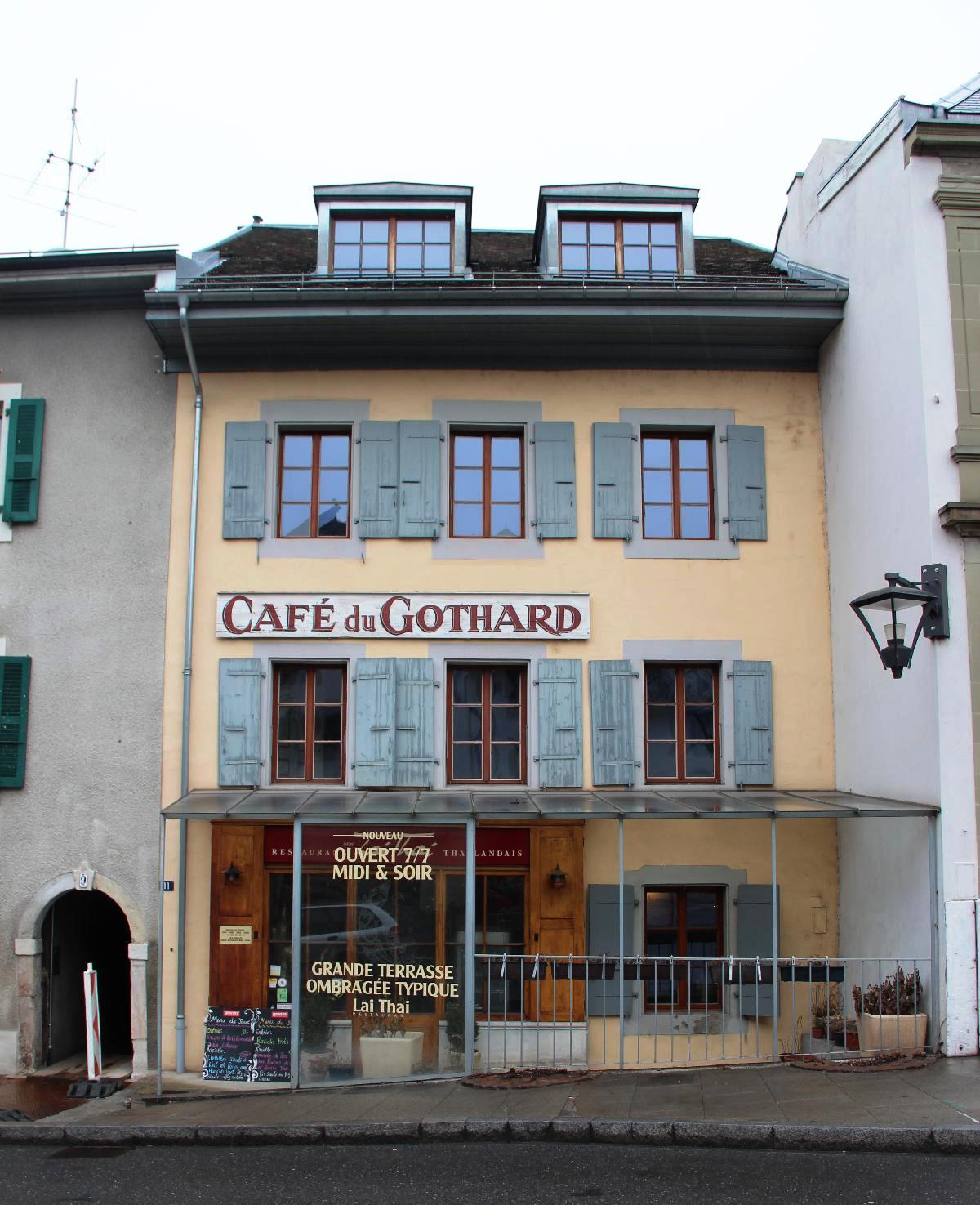 Ancien café du Gothard, façade sur rue, © OPS