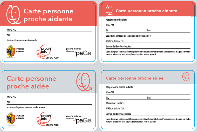 Proche aidance - Cartes personnelles 