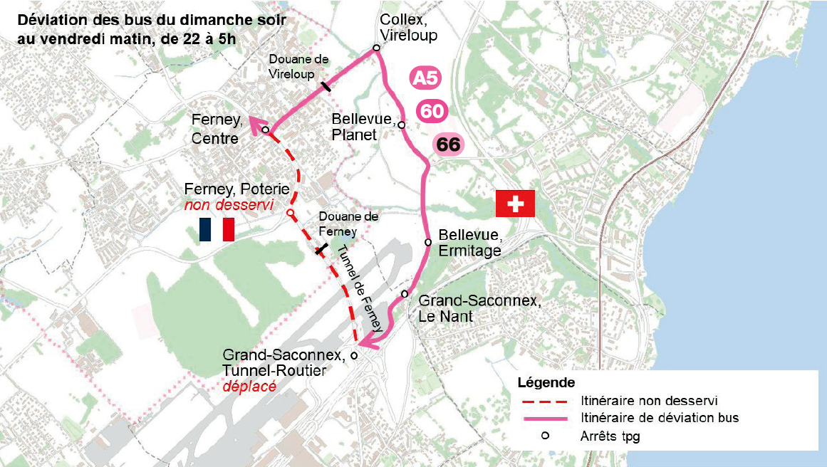 Tunnel de Ferney - Déviations TC