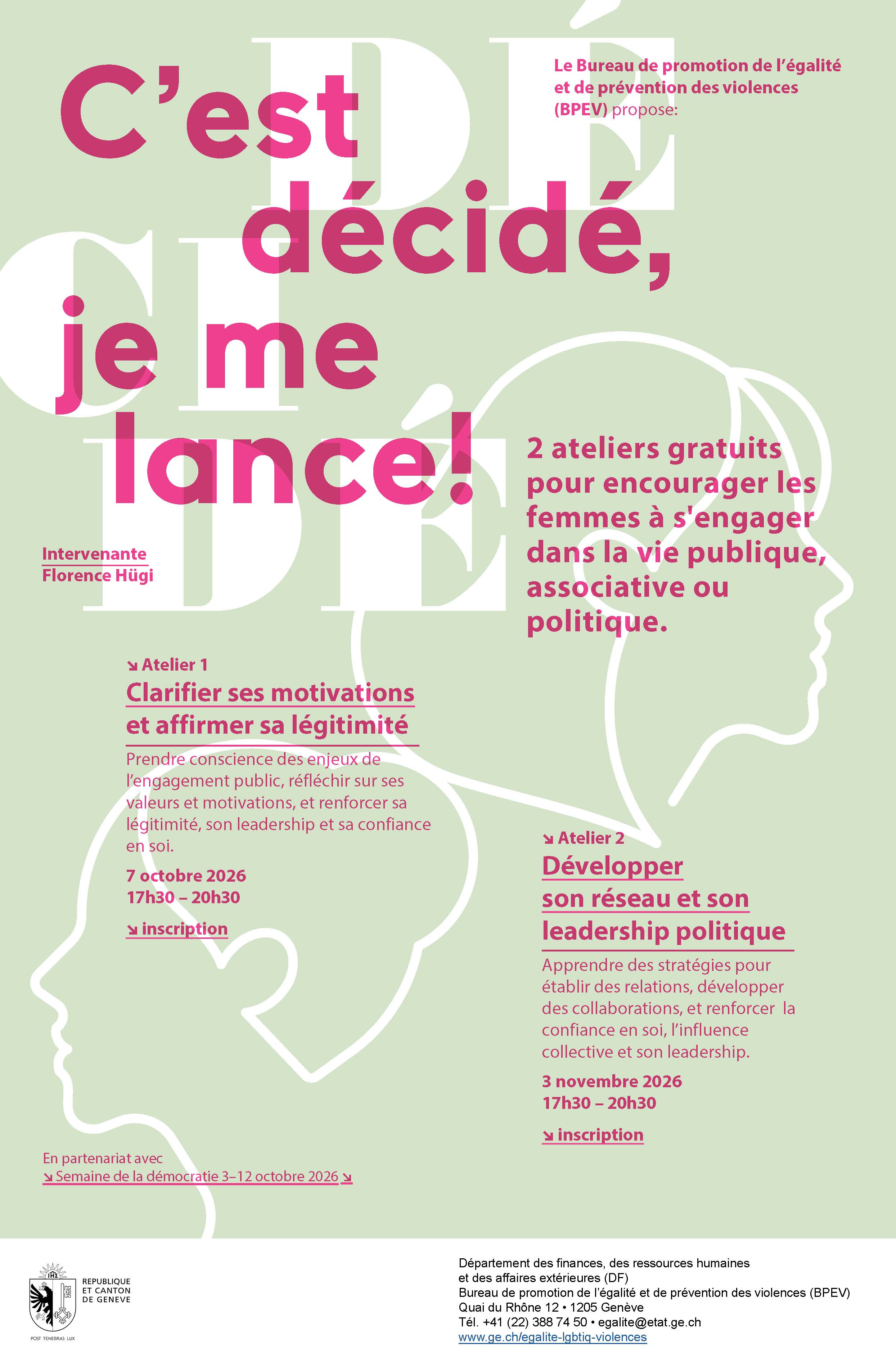 flyer ateliers C'est décidé, je me lance!