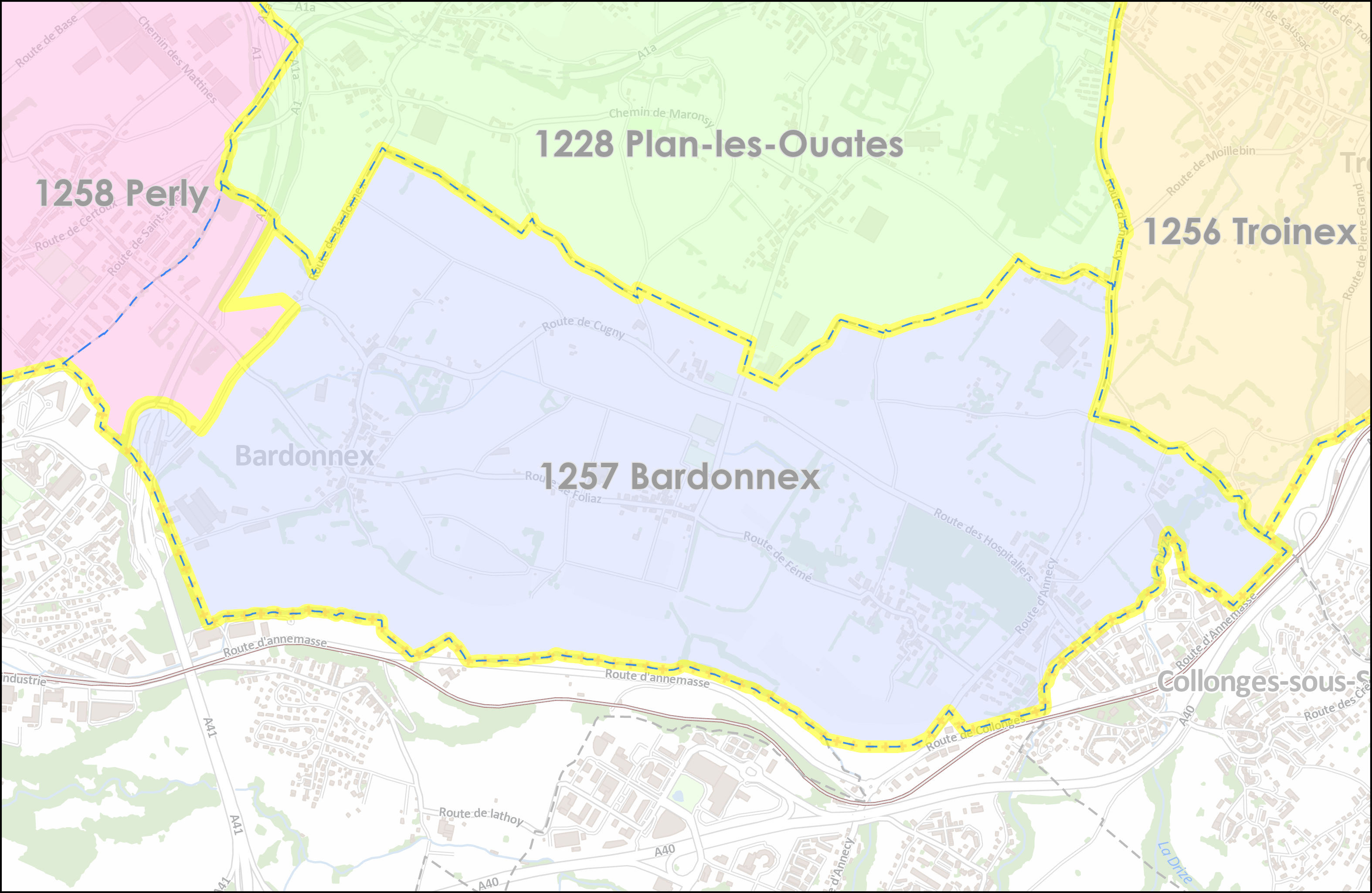 Nouveau nom et périmètre 1257 Bardonnex