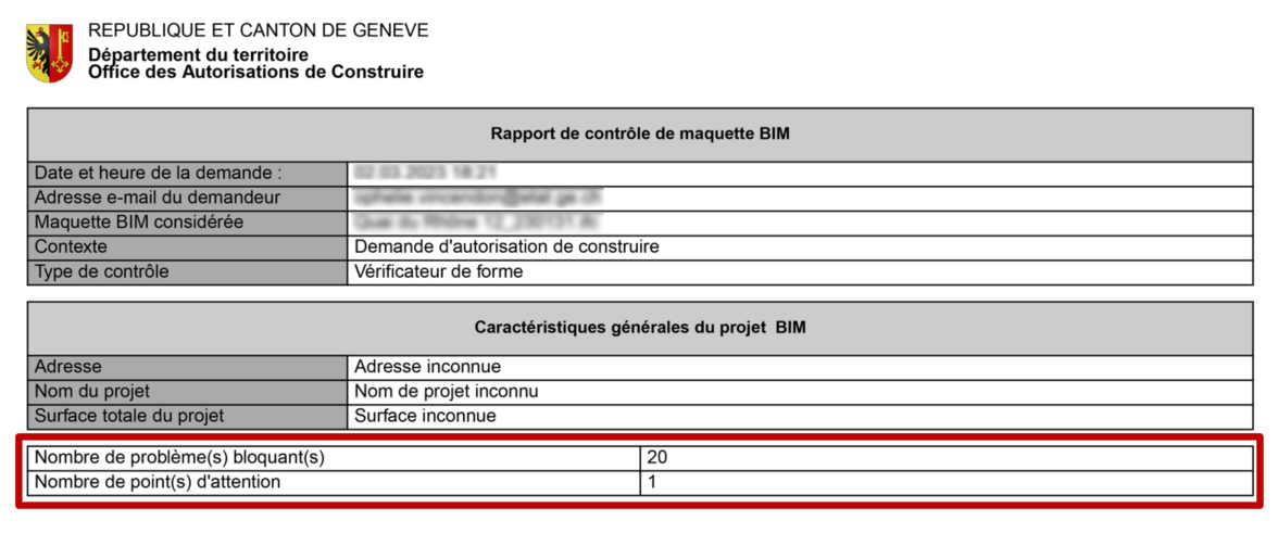 Page de garde du rapport de vérification de maquette