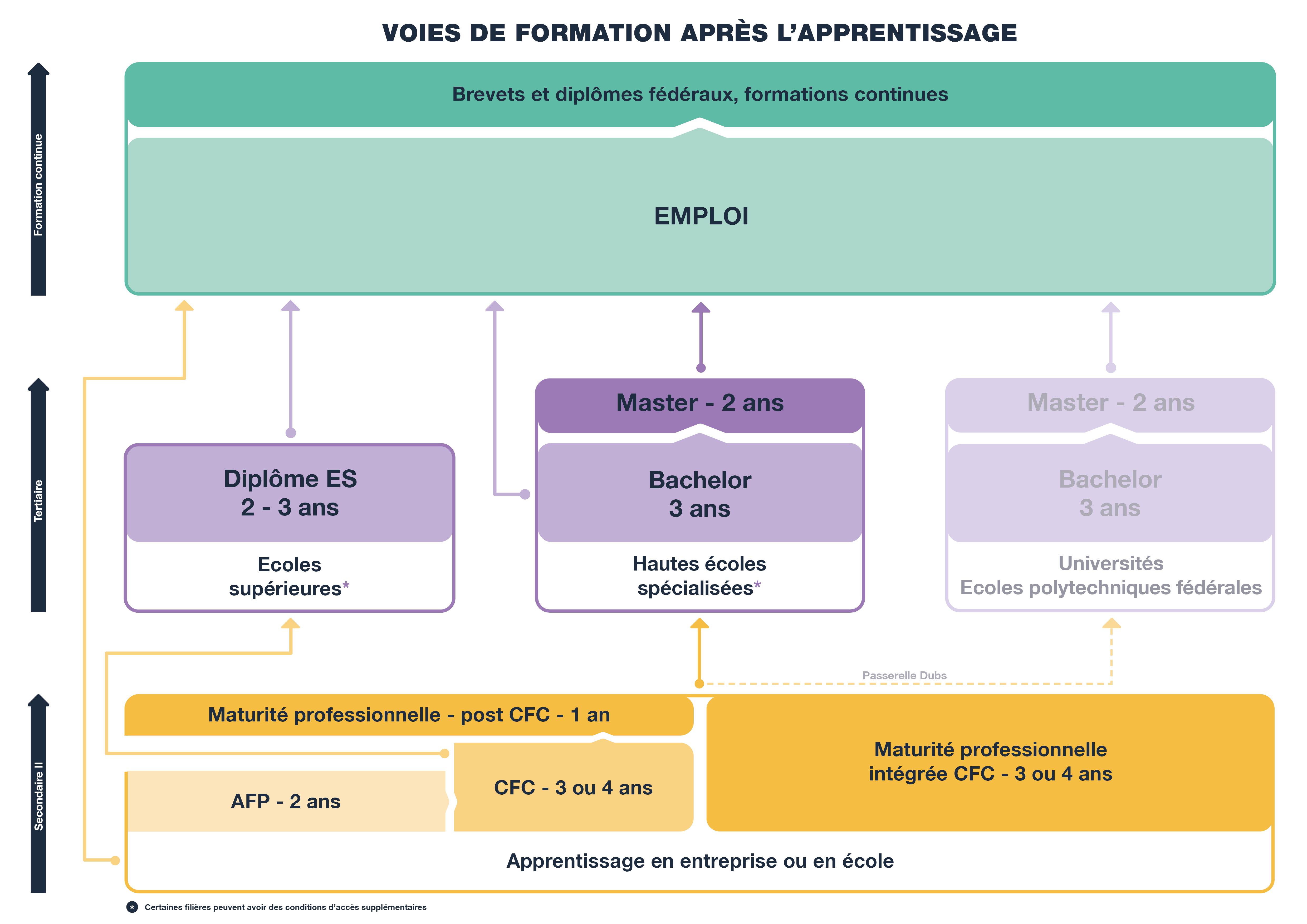 Schéma des voies de formation apprentissage