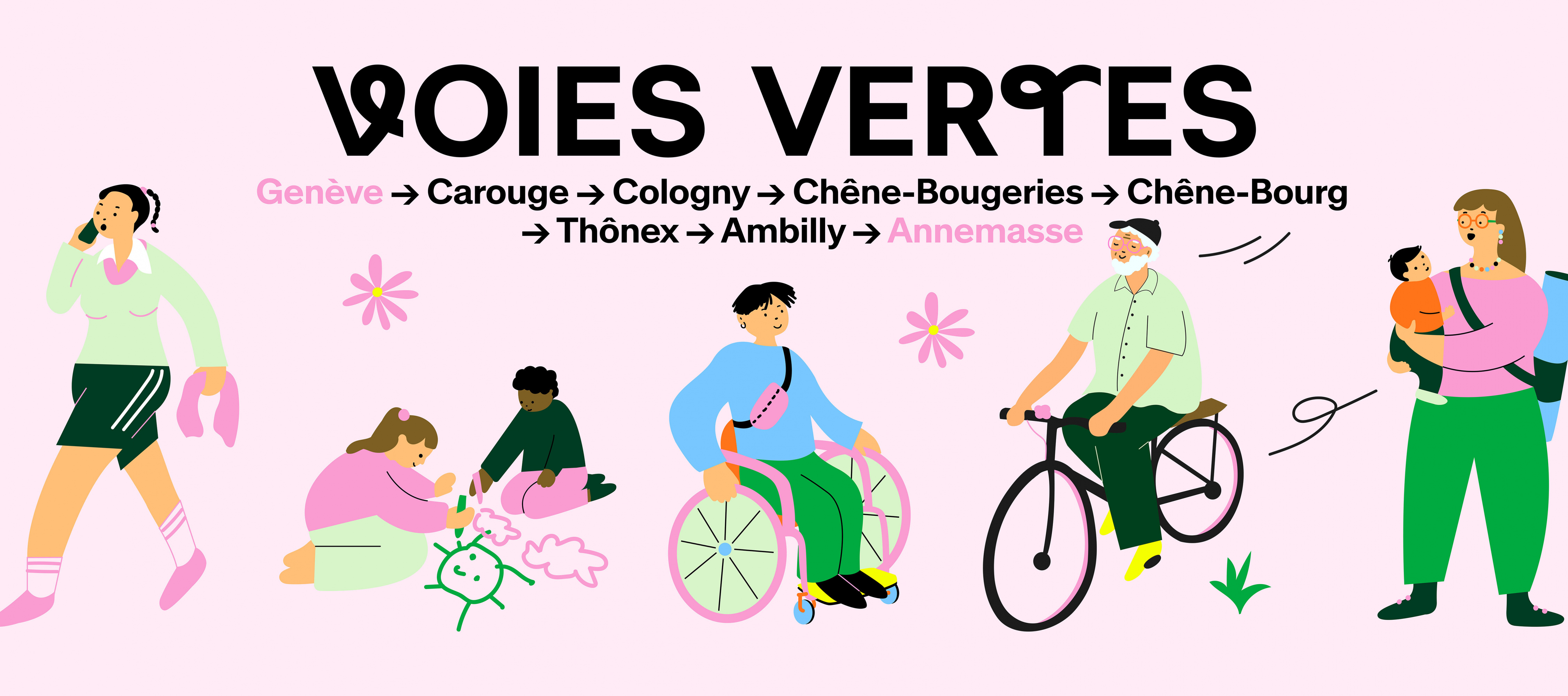 La Voie verte Genève-Annemasse (dessins Noémie Creux)
