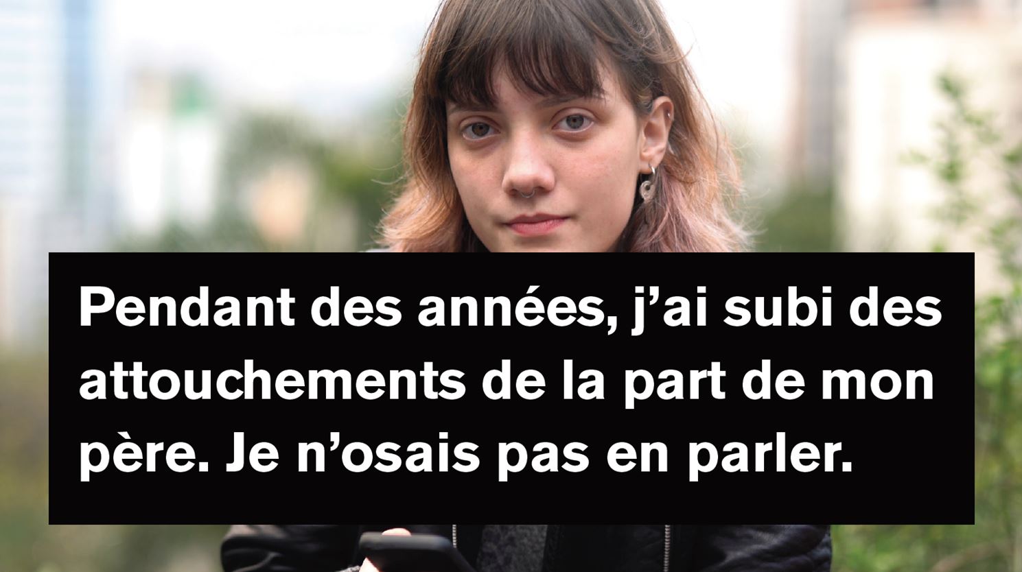 fille qui explique qu'elle a subi des attouchements de la part de son père