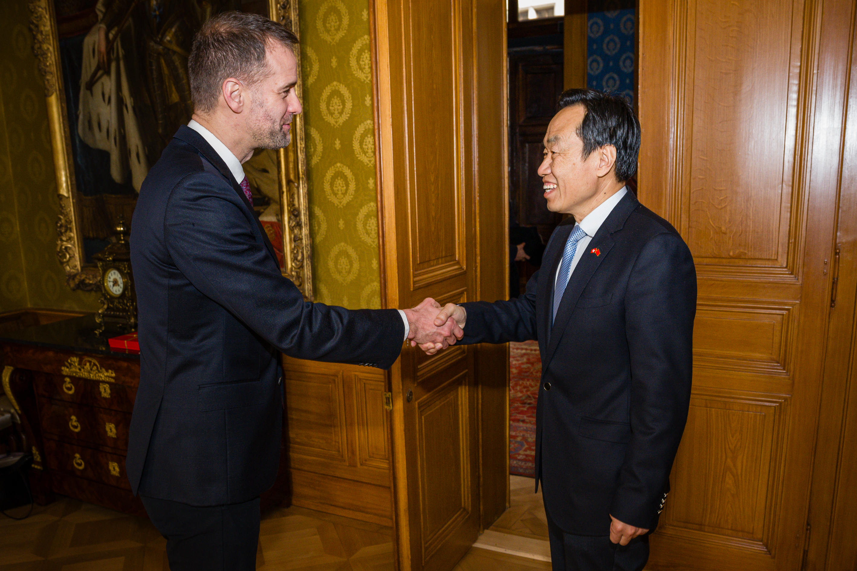 Arrivée de l'Ambassadeur de Chine en Suisse et rencontre avec Monsieur Hodgers