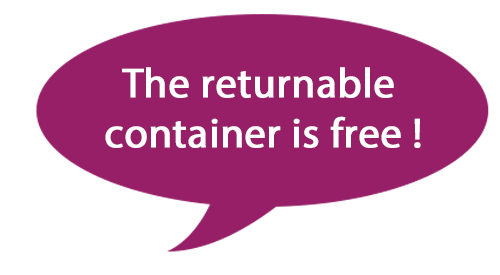 The returnable container is free !