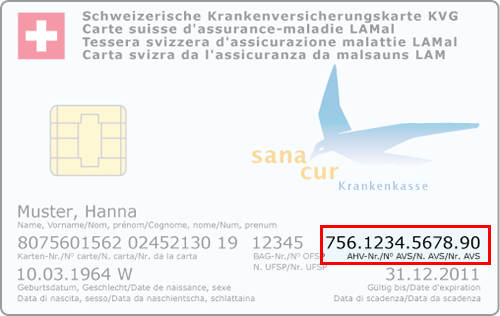 Trouver ton numéro AVS sur ta carte d'assurance maladie