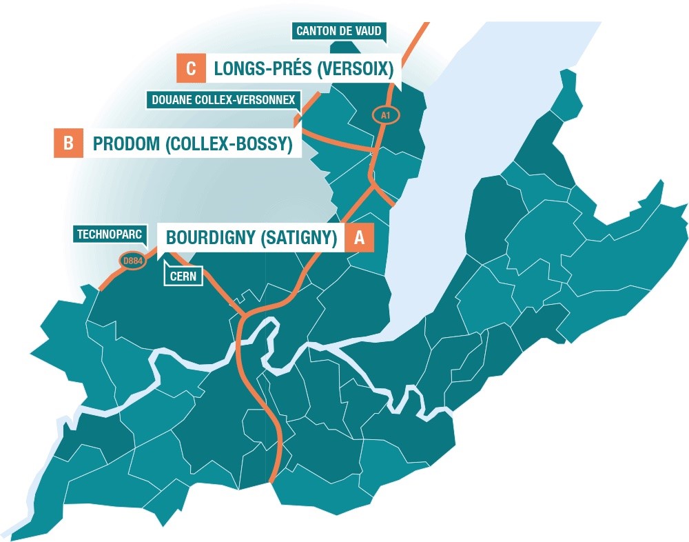 Carte des sites potentiels d'espaces de stockage pour les mâchefers