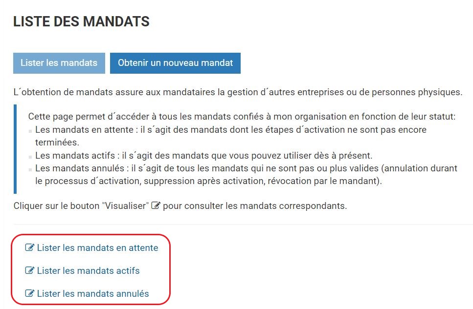 Choix de mandats souhaité