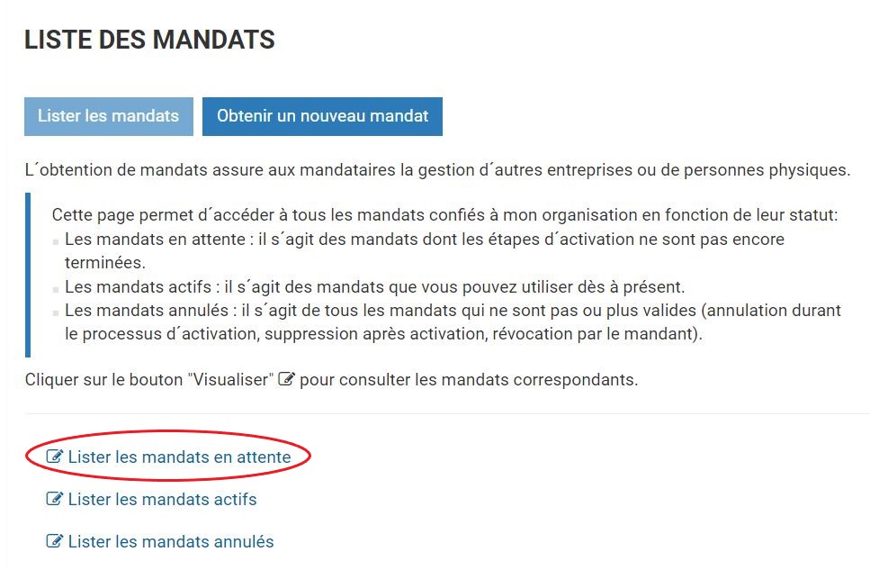 Demande mandat