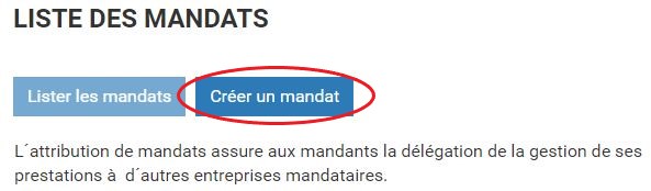 Bouton Créer un mandat bouton