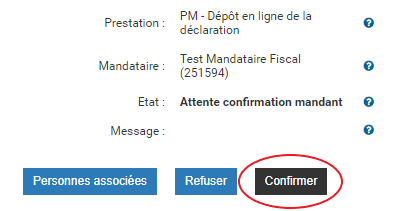 Bouton Confirmer mandats