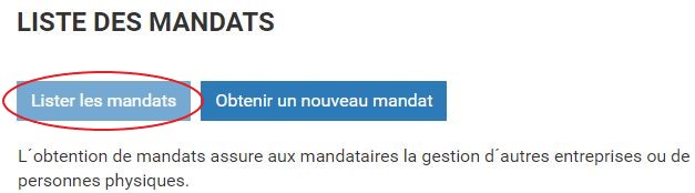 Lister les mendats