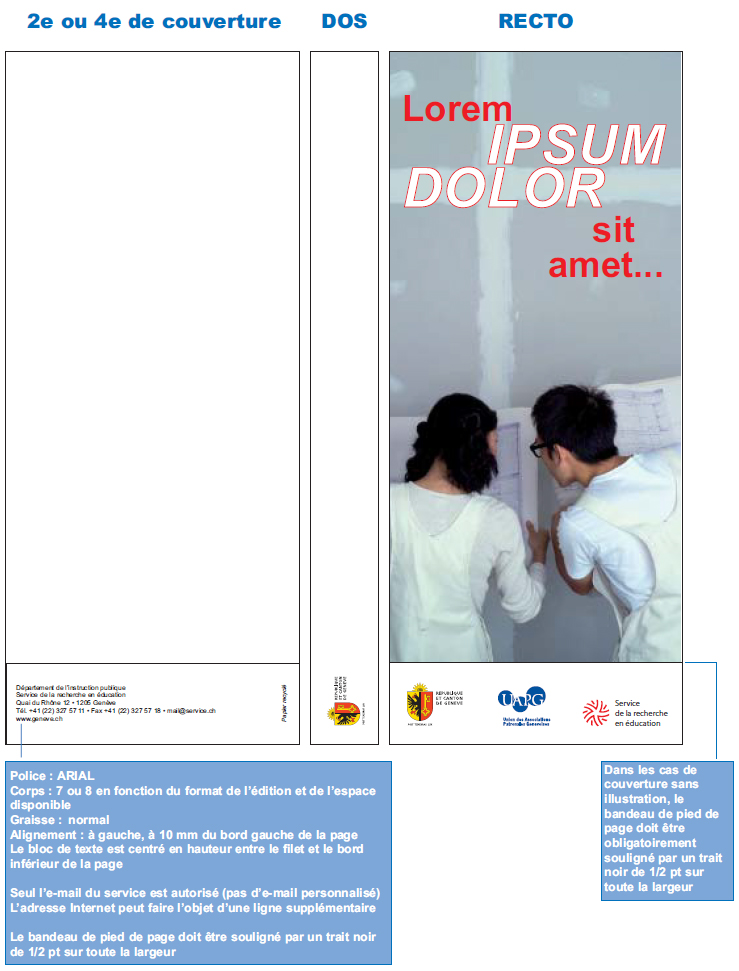 Modèle édition papier 2e ou 4e de couverture dos vertical