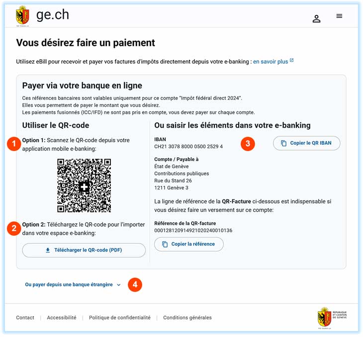 Information de paiement