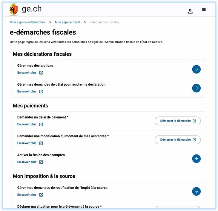 e-démarches fiscales