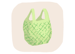 Illustration sac compostable avec quadrillage