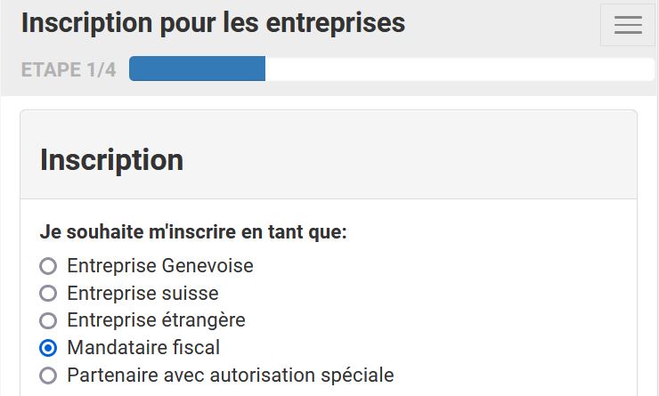 Inscription pour les entreprises en tant que mandataires