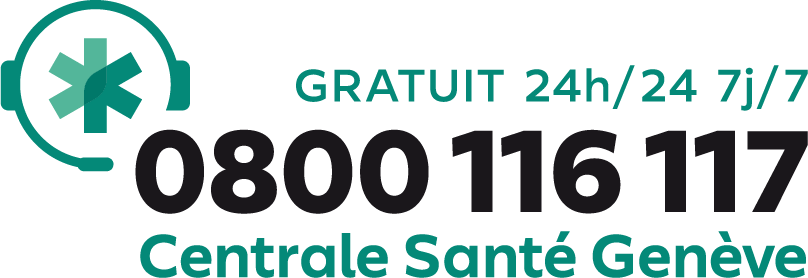 Téléphone de la centrale santé Genève 0800 116 117, gratuit, 24 heures sur 24, 7 jours sur 7