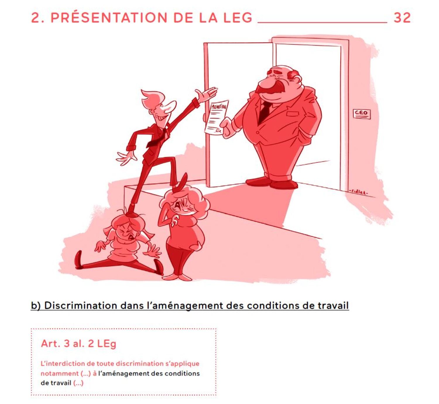 discrimination dans l'aménagement des conditions du travail